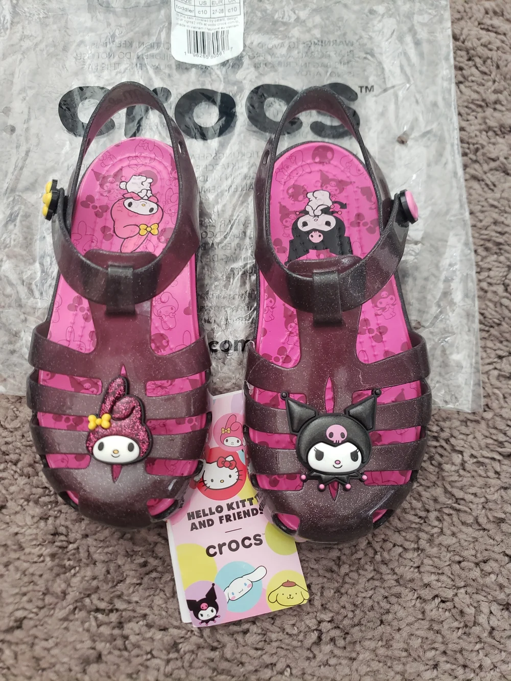 Crocs Kids' Hello Kitty & Friends Glitter Sandals